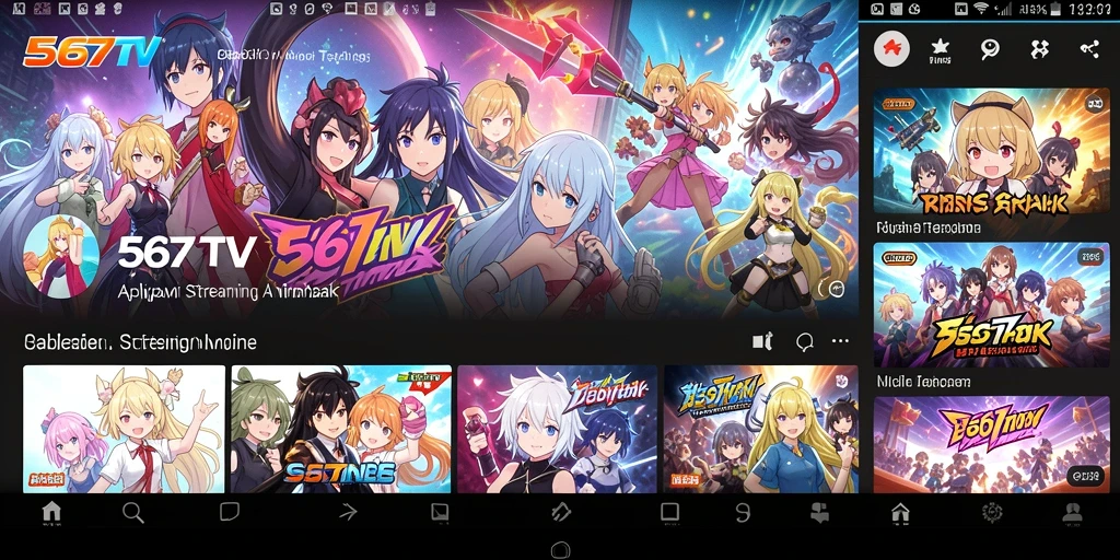 Screenshot gameplay menunjukkan berbagai anime menarik di 567TV.