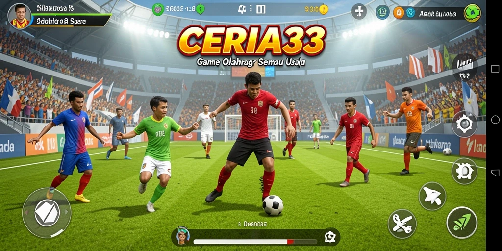 Tampilan gameplay seru CERIA33 dengan berbagai pilihan olahraga.