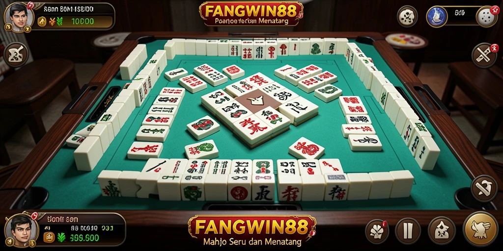 Screenshot gameplay FANGWIN88 menampilkan suasana permainan Mahjong yang seru.