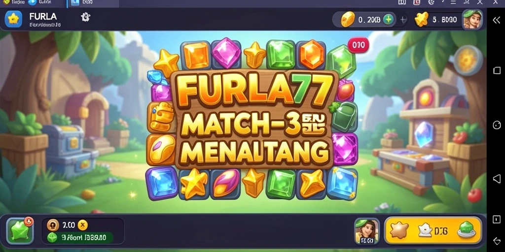 Gameplay seru FURLA77 dengan tantangan Match-3 yang mendebarkan.