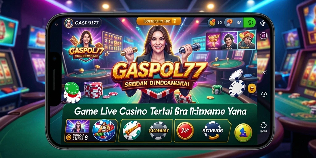 Screenshot gameplay Live Casino di GASPOL77 dengan dealer langsung.