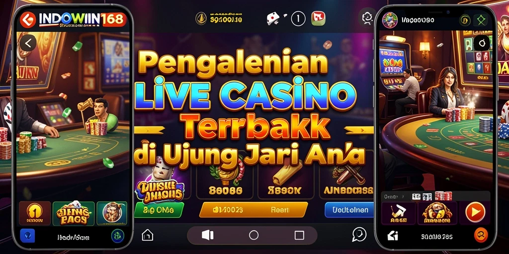 Screenshot gameplay <strong>INDOWIN168</strong> menampilkan dealer langsung dan permainan seru.