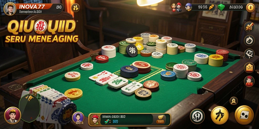 Tampilan gameplay seru dalam permainan QiuQiu INOVA77.