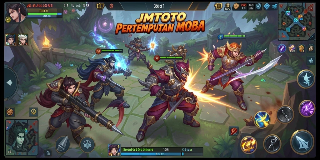 Tampilan gameplay MOBA yang seru di JMTOTO.