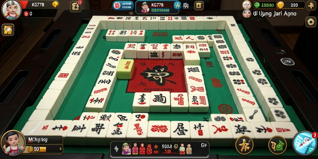 Screenshot KG778 menunjukkan gameplay Mahjong yang menarik dan menantang.