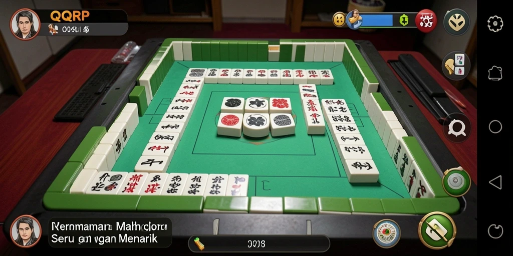 Screenshot QQRP menampilkan keseruan gameplay Mahjong yang menantang.