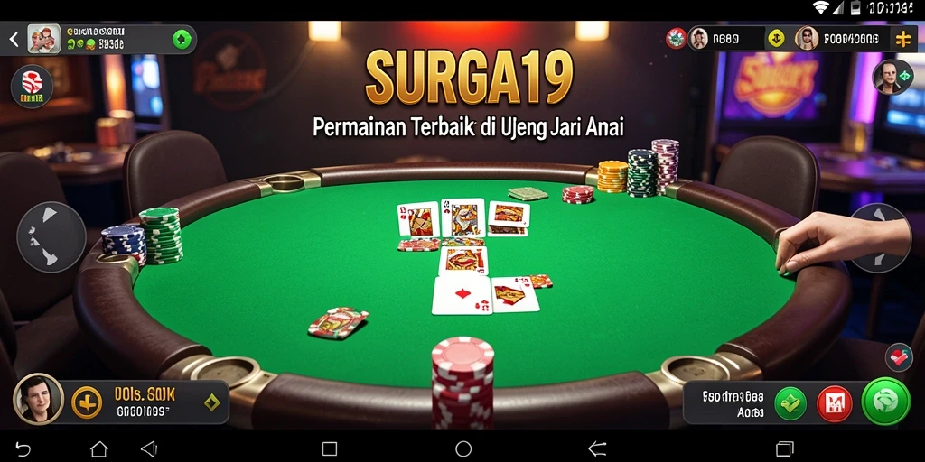 Screenshot gameplay SURGA19 menampilkan aksi intens Poker online.