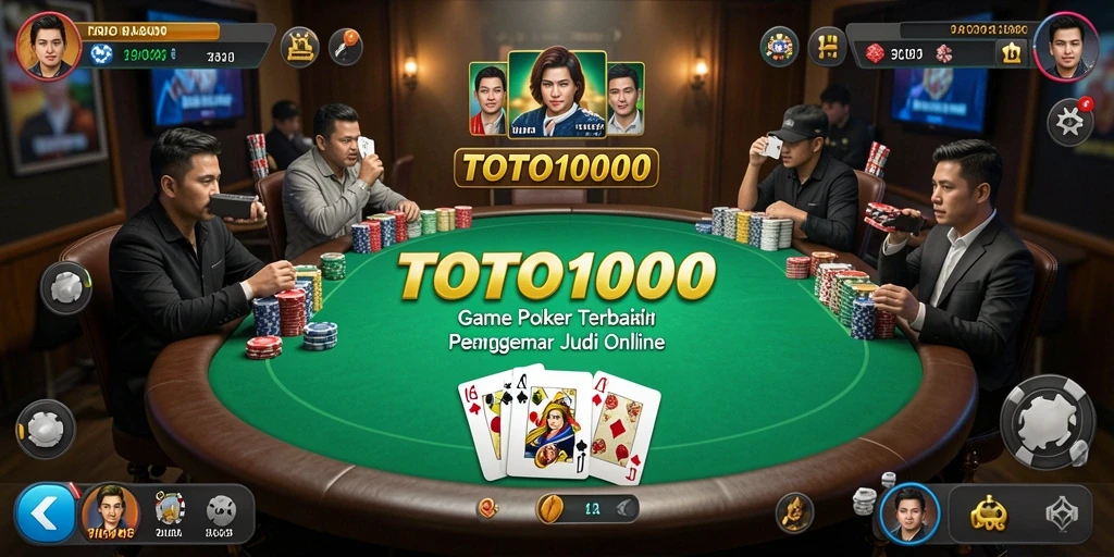 Tampilan gameplay TOTO1000 dengan aksi poker mendebarkan.